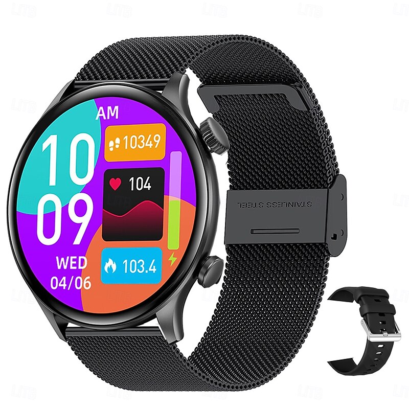 iMosi ZW63 Smart Watch 1.39 inch Smartwatch Fitness Running Watch Bluetooth Temperature Monitoring Pedometer Call Reminder Compatible with Android iOS Women Men Hands-Free Calls Media Control Message4