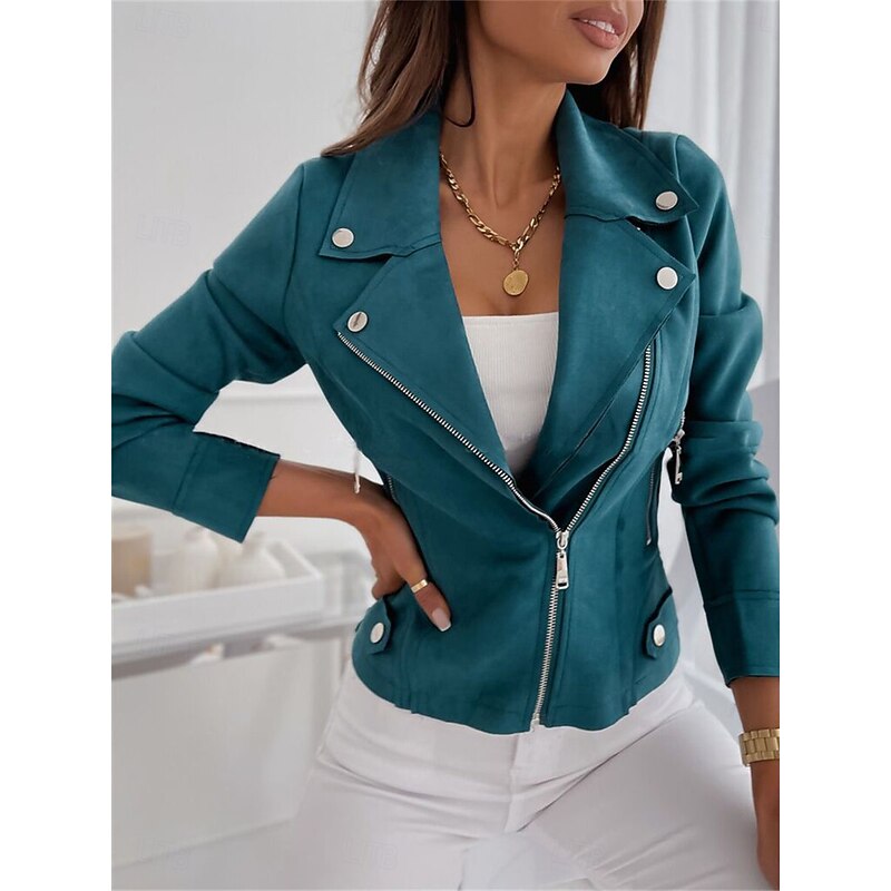 Women's Casual Jacket Outdoor Street Daily Wear Fall Winter Short Coat Regular Fit Thermal Warm Breathable Stylish Casual Jacket Long Sleeve Plain with Pockets Black Blue Khaki