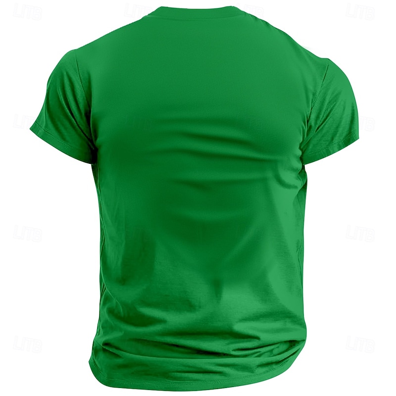 Christmas Men's Hat Deer T Shirt Short Sleeve T shirt 3D Print Crew Neck Shirt Retro Vintage Casual Street Style Christmas Sports Outdoor Holiday Yellow Blue Green Spring & Summer Clothing Apparel S2