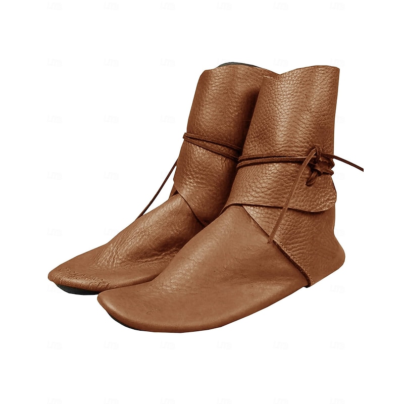 Retro Vintage Medieval Renaissance Shoes Flat Jazz Boots Fancy Dress Men's Women's Celtic Pirate Fantasy Carnival Party Casual LARP Adults' Shoes3