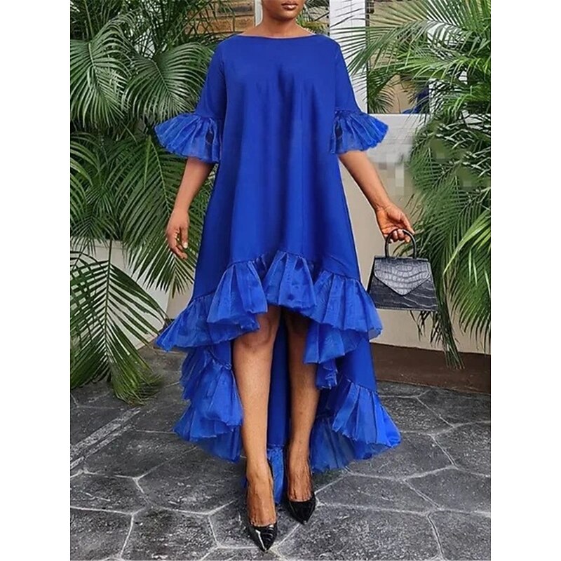 Women's Midi Dress Black Dress Casual Dress Cocktail Dress Formal Dress Casual Sports & Outdoor Street Regular Fit Plain 3/4 Length Sleeve Crew Neck Black White Yellow Blue Fall Winter3