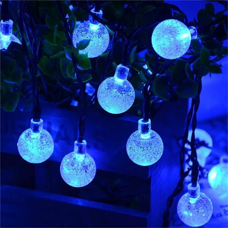 20M Solar LED Lantern String Lights, 200 Bubble Ball LEDs String, Waterproof Outdoor for Christmas Garden Decoration 1 Set4