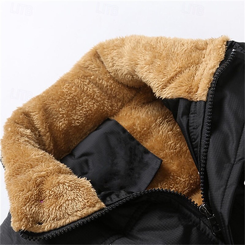 Men's Puffer Vest Fleece Vest Gilet Daily Date Vacation Fashion Casual Fall & Winter Pocket Polyester Warm Comfortable Solid Color Hidden Buttoned Front Stand Collar Regular Fit Black Blue Vest 6