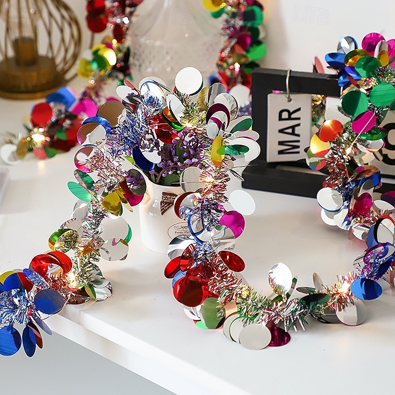 Christmas LED Ribbon Fairy String Lights Battery Powered 2m 20LEDs 30m 30LEDs 5m 50LEDs Wreath Lights Christmas Wedding Party Home Tree Birthday Scene Decoration2