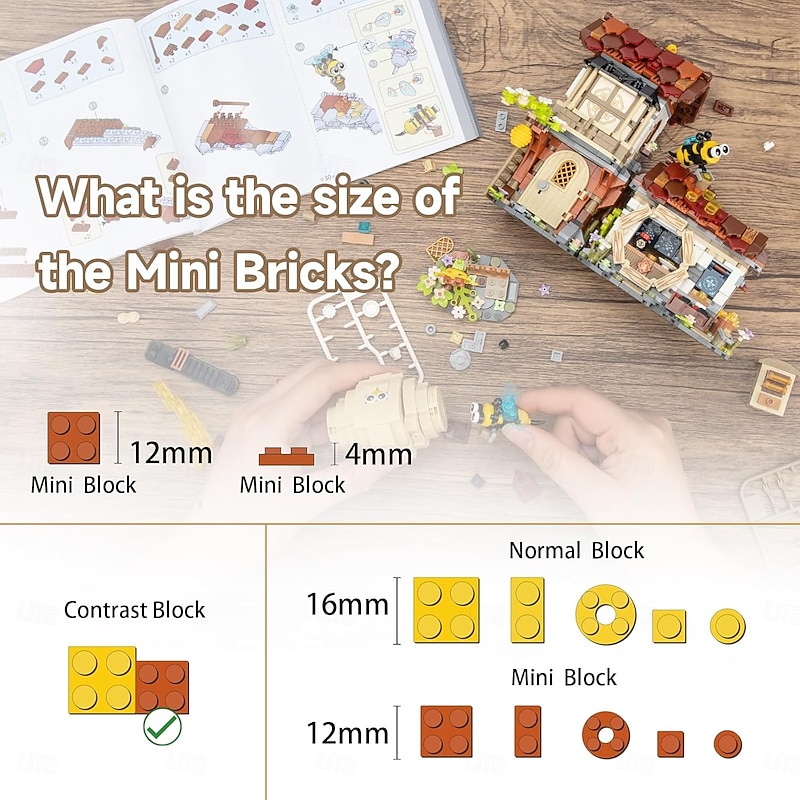 Honey Workshop Mini Building Blocks MOC Creative Building Toys Model Set for 7-9 Years Old Girls Boys 1242 PCS Simulation Architecture Construction Toy Gift Idea for Kids Adults2
