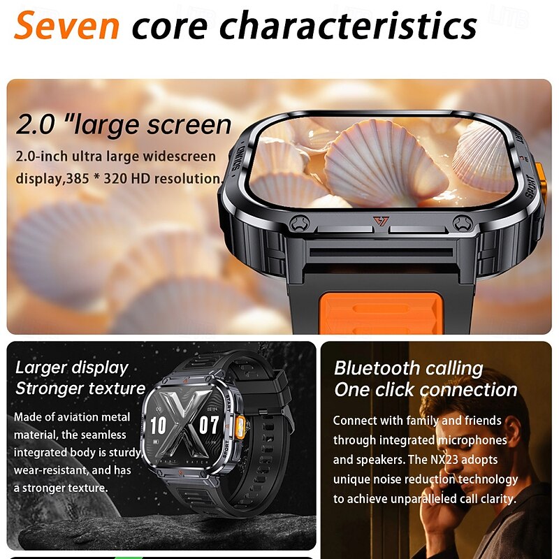 696 NX23 Smart Watch 2 inch Smart Band Fitness Bracelet Bluetooth Pedometer Call Reminder Sleep Tracker Compatible with Android iOS Women Men Hands-Free Calls Message Reminder IPX-0 51mm Watch Case3