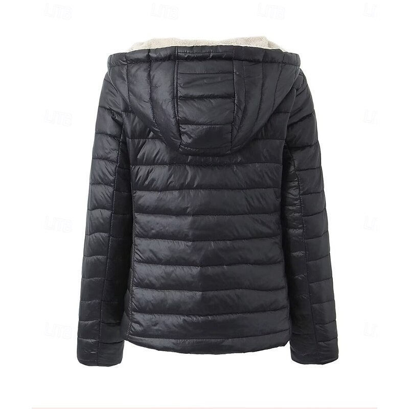 Womens Hoodie Jacket Fleece Lapel short cotton-padded jacket2