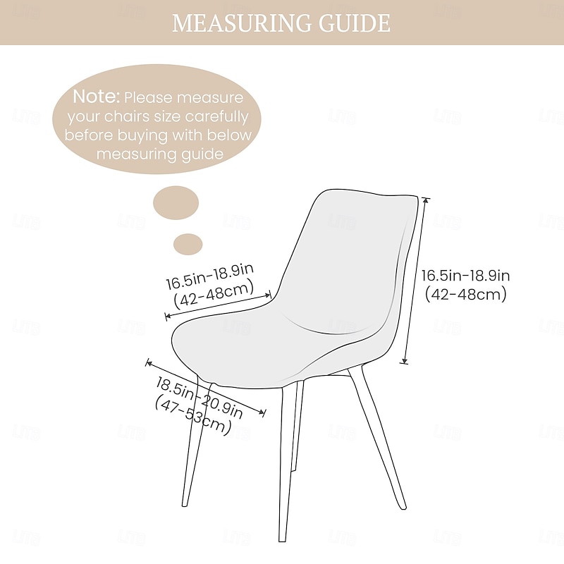 Dining Chair Slipcover Stretch Chair Seat Cover for Dining Room Chair Protectors Covers Dining, Soft Thick Washable 5