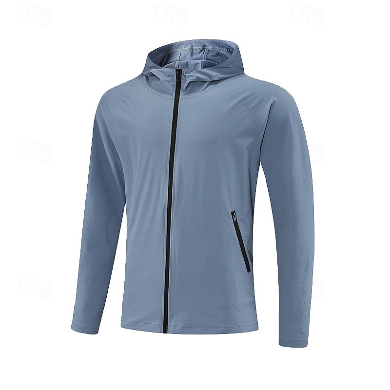 Men's Running T-Shirt Long Sleeve Tee Tshirt Casual Athleisure Fall Solid Colored Thermal Warm Windproof Breathable Gym Workout Walking Jogging Sportswear Activewear Black Light Blue Gray3