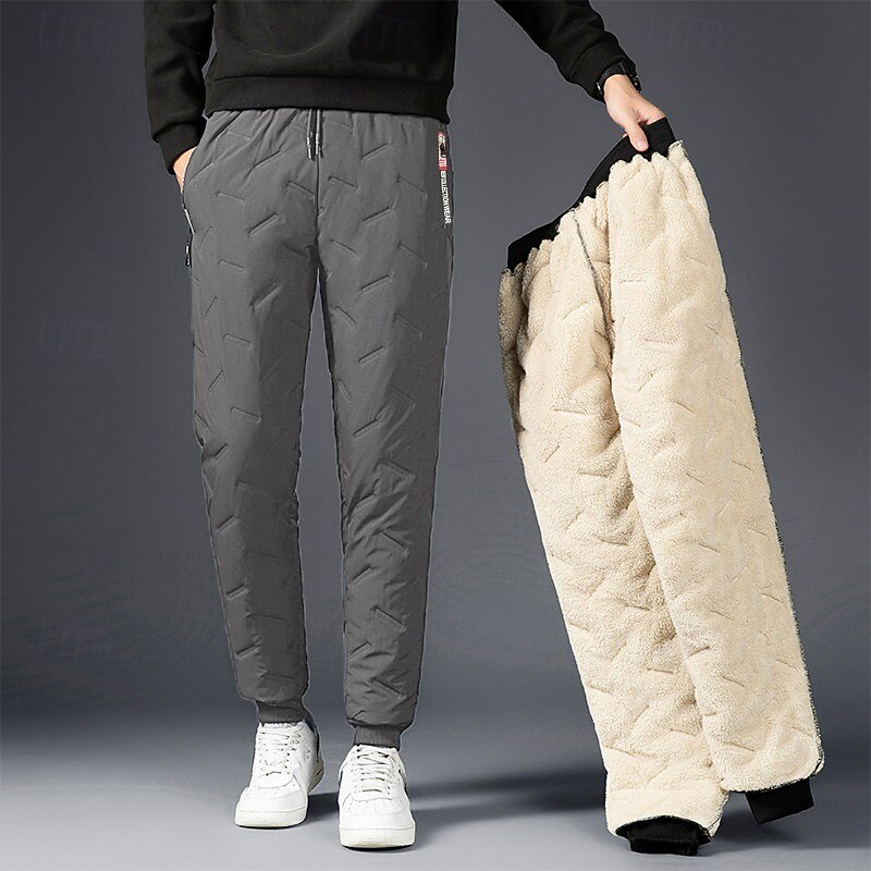 Men's Sherpa Sweatpants Fleece Pants Joggers Trousers Drawstring Pocket Elastic Waist Solid Color Comfort Soft Casual Daily Sports Fashion 1 2 Micro-elastic4