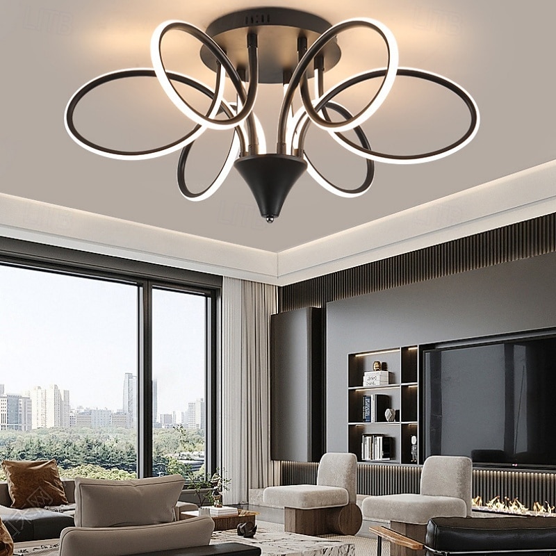 Nordic Style Ceiling Light Dimmable Lustre 6 Lights Chandelier Flower Design LED Ceiling Light Ceiling Lamp 220-240V2