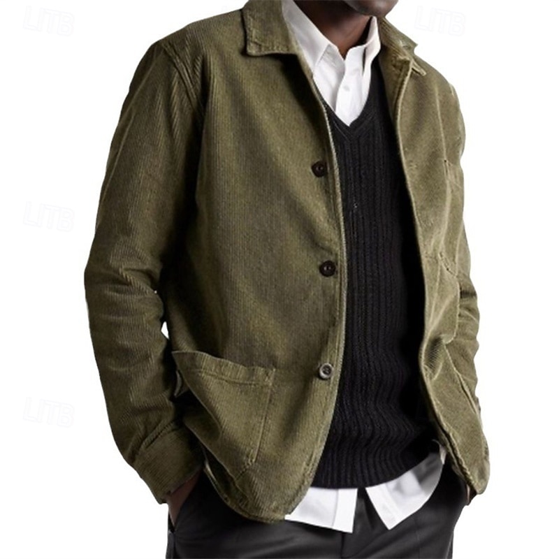 Men's Shirt Flannel Shirt Black khaki Army Green Gray Long Sleeve Plain Lapel Vacation Hawaiian Button-Down Clothing Apparel Polyester Fashion Casual Comfortable2