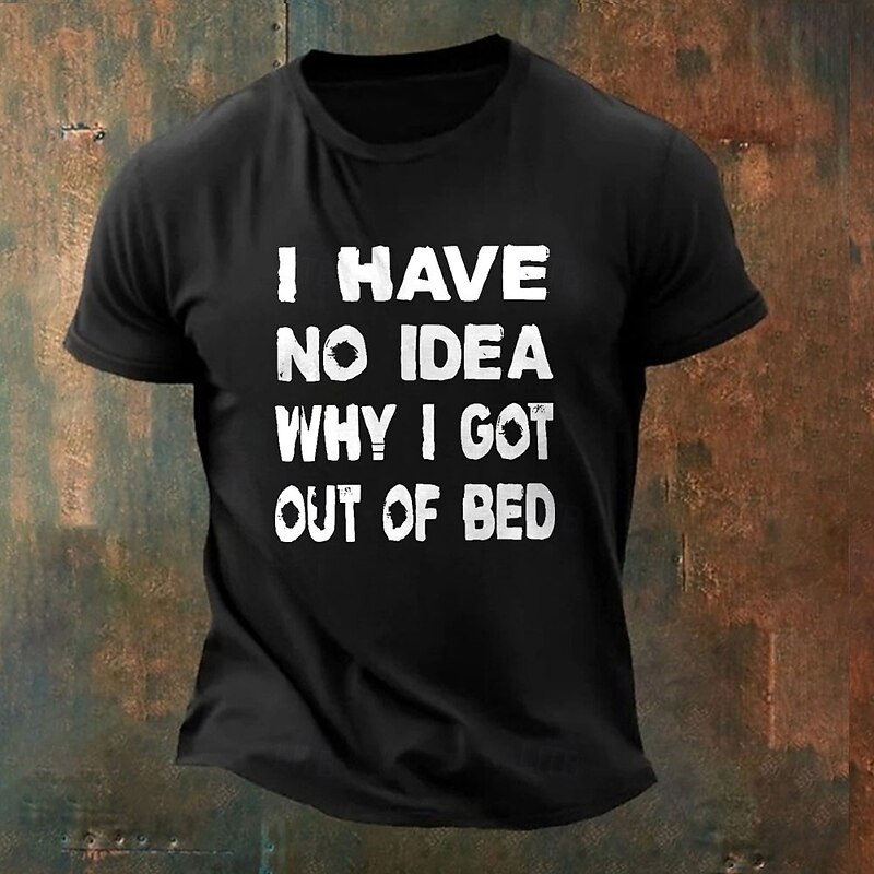 Men's Letter Printed Funny T Shirt Tee Top 100% Cotton Short Sleeve Graphic Shirt Black White Red Comfortable Tee Vacation Street Fashion Designer Clothing3