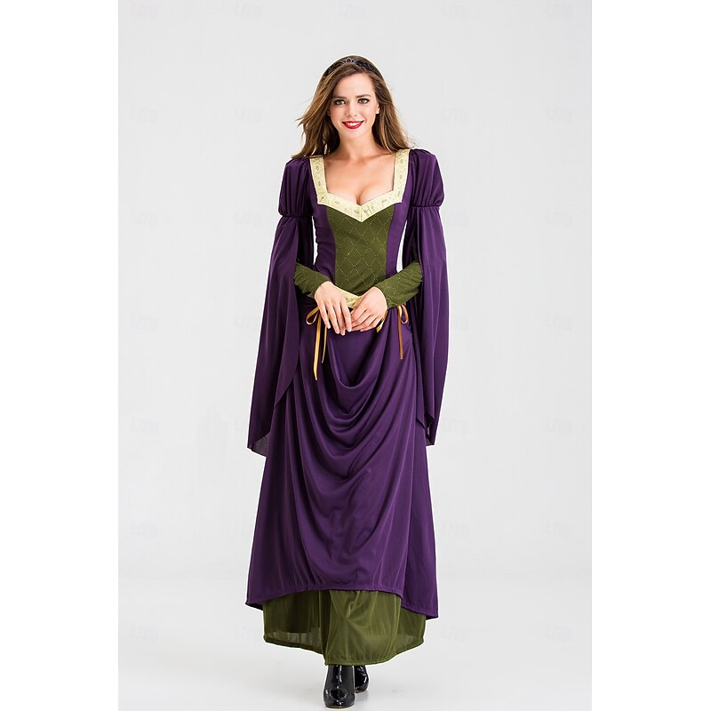 Medieval Renaissance Cocktail Dress Prom Dress Lady Fancy Dress Women's Celtic Pirate Royal Masquerade Party Halloween Tea Party Adults' Dress3