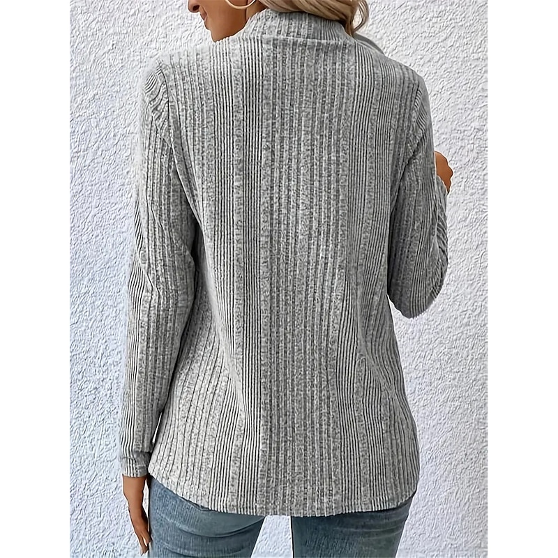 Women's Sweater Cardigan Casual Soft Pure Color Ribbed Open Front Knitted Long Sleeve Long Tops Knit Outdoor Daily Weekend Green Khaki Fall Winter4