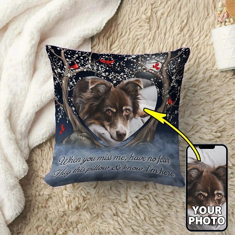 Custom Pillow Cover Add your Image Personalized Gift Memorial Gift Photo Design Picture Pillowcase Cushion Cover 1pc Custom Made Polyester
