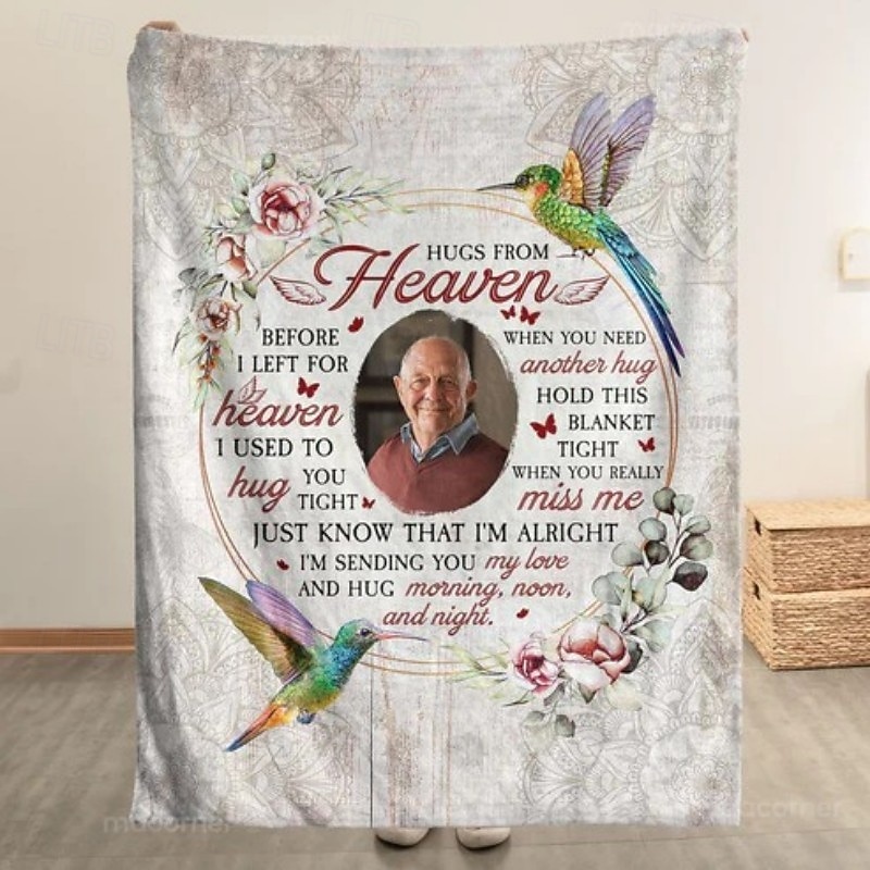 Memorial Blanket Before I Left For Heaven - Memorial Gift - Personalized Photo Blanket