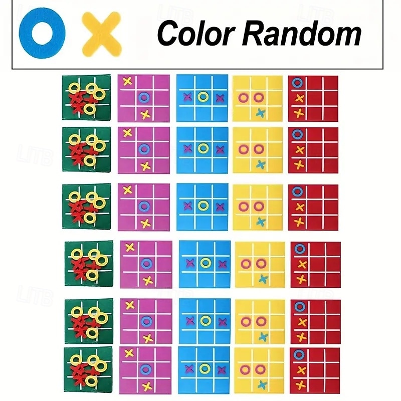 30-piece 30-Piece Felt Tic Tac Toe Family Game Set Mini Board Games for Birthday Party Favors Goodie Bags and End-of-Year Gifts2