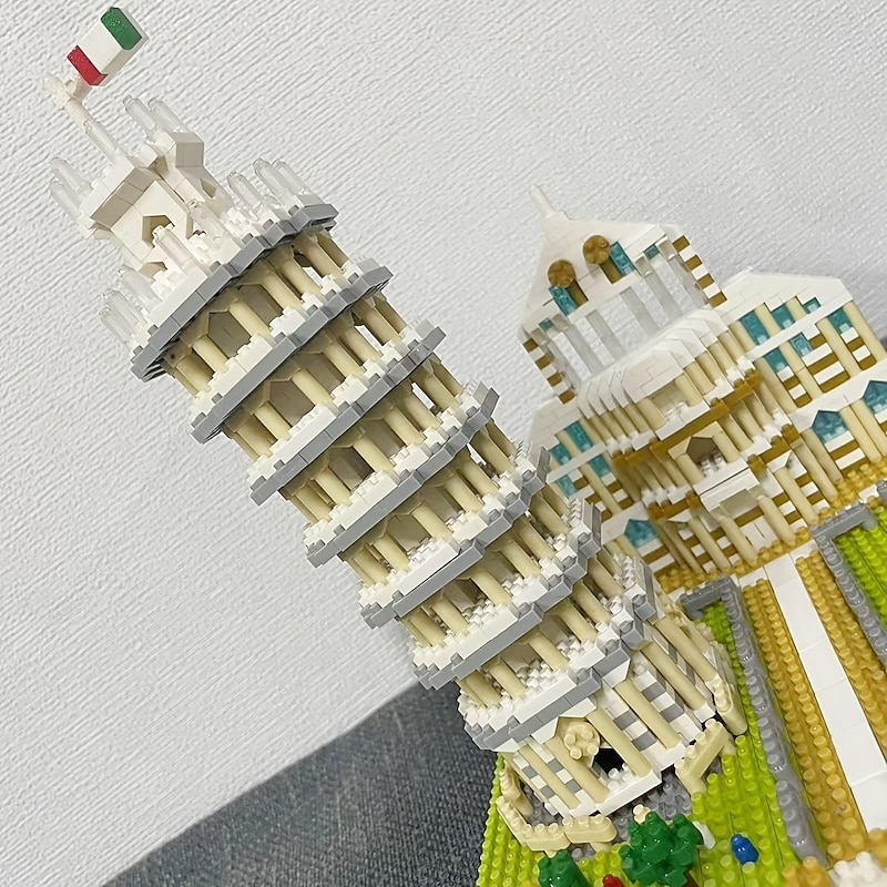 The World-famous Landmark Leaning Tower Of Pisa Architectural Micro-particle Building Blocks Three-dimensional Assembled Educational Educational Art Souvenirs Ornaments Toys And Gifts2