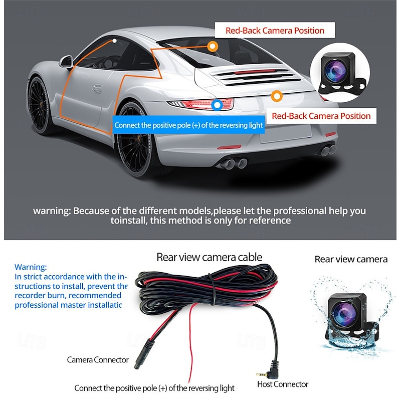 Touch Screen Mirror 1080P Dash Camera Car DVR Mirror Front and Rear Dual Lens Camera Dashcam HD 1080P Rear View Mirror 1080P Dash Cam Video Camera4