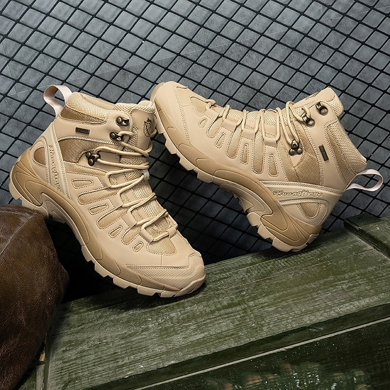 Men's Tactical Hiking Boots - Lightweight Desert Combat Boots with Breathable Mesh and Anti-Slip Sole for Outdoor Adventures4