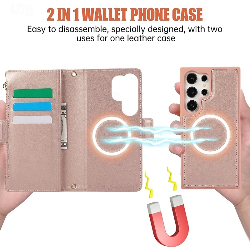 Phone Case For S24 S23 S23 FE S22 S21 Ultra Plus A55 5G A15 A14 A54 A53 Wallet Case with Stand Holder Magnetic with Lanyard Retro TPU PU Leather4