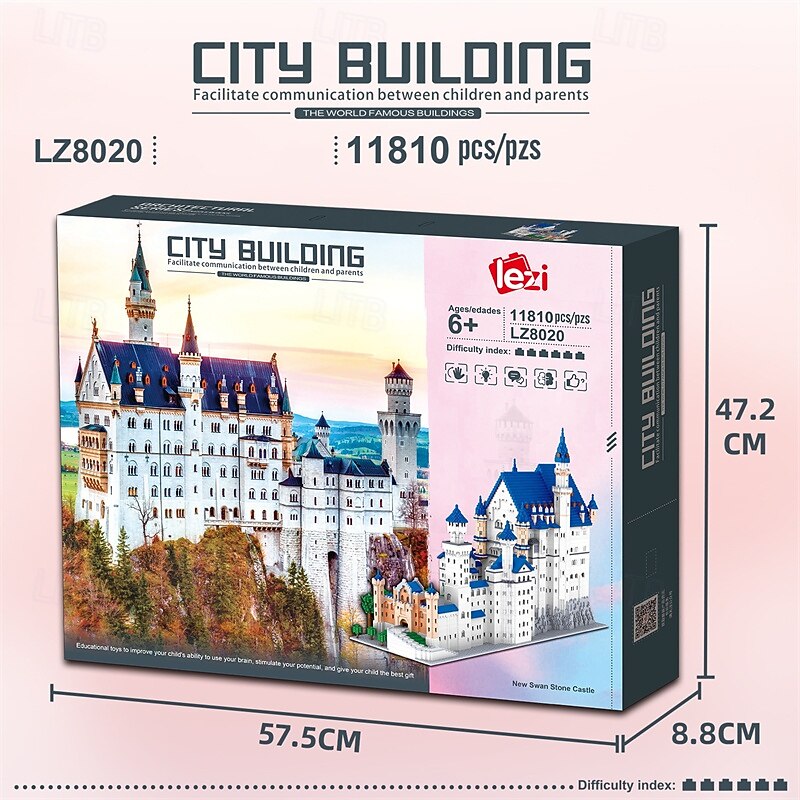 Architecture Neuschwanstein Castle Micro Building Blocks Set11810PCS - World Famous Architectural Model Toys Gifts for Kids and Adults4