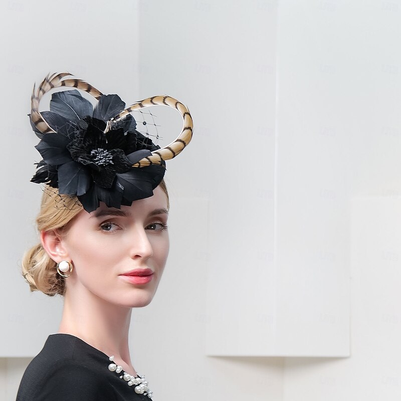 Hats Feathers Pillbox Hat Top Hat Veil Hat Evening Party Cocktail Elegant Wedding With Feather Tulle Headpiece Headwear4