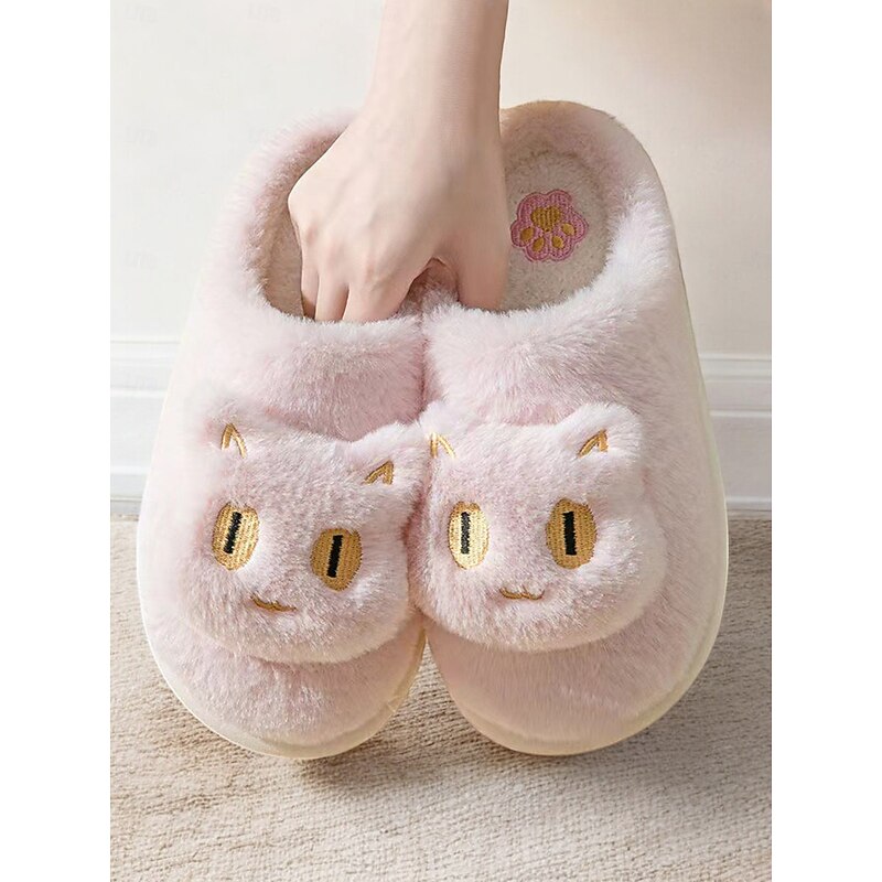 Women's Cozy Plush Cat Slippers – Soft Furry Indoor Home Shoes, Cute Animal Design, Non-Slip Sole, Perfect for Winter Comfort2