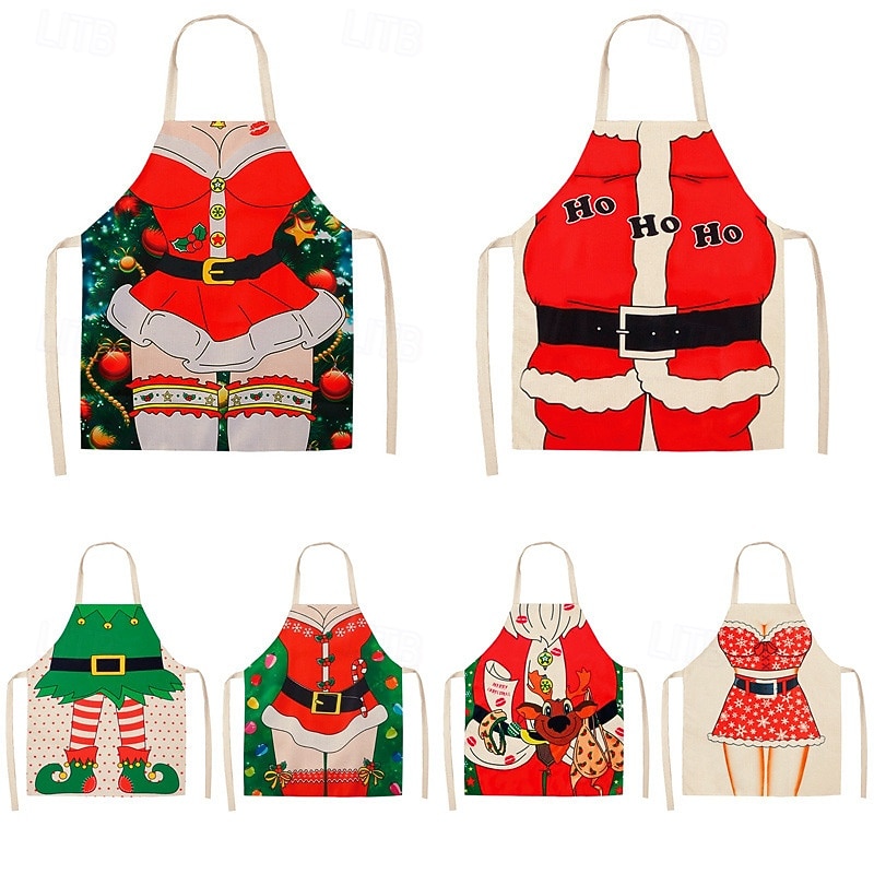 Santa Claus Elf Mrs.Claus Apron Christmas Gift Men's Women's Boys' Girls' Cosplay Costume Adults Kid's Christmas New Year Christmas Eve Christmas Party Apron