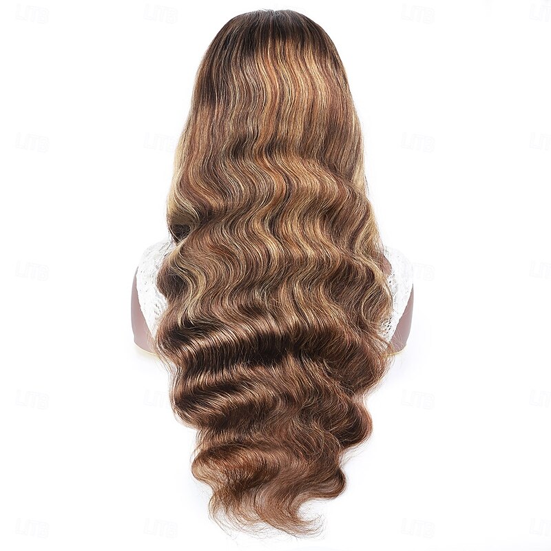 4*4 Lace Wig Piano Color P4/27 Straight Front Lace Human Hair 150% Density for black women Long Human Hair2