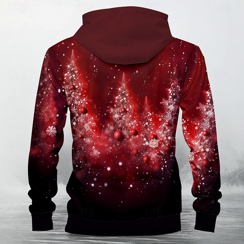 Men's Santa Claus Hoodie Hoodies Sweatshirt Fashion Casual Long Sleeve Hooded Christmas Drak Red Print Front Pocket Fall Winter Designer2