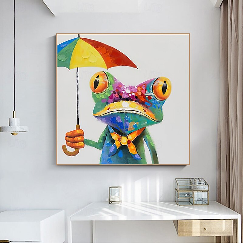 Mintura Handmade Frog Animals Oil Paintings On Canvas Wall Art Decoration Modern Abstract Picture For Home Decor Rolled Frameless Unstretched Painting4
