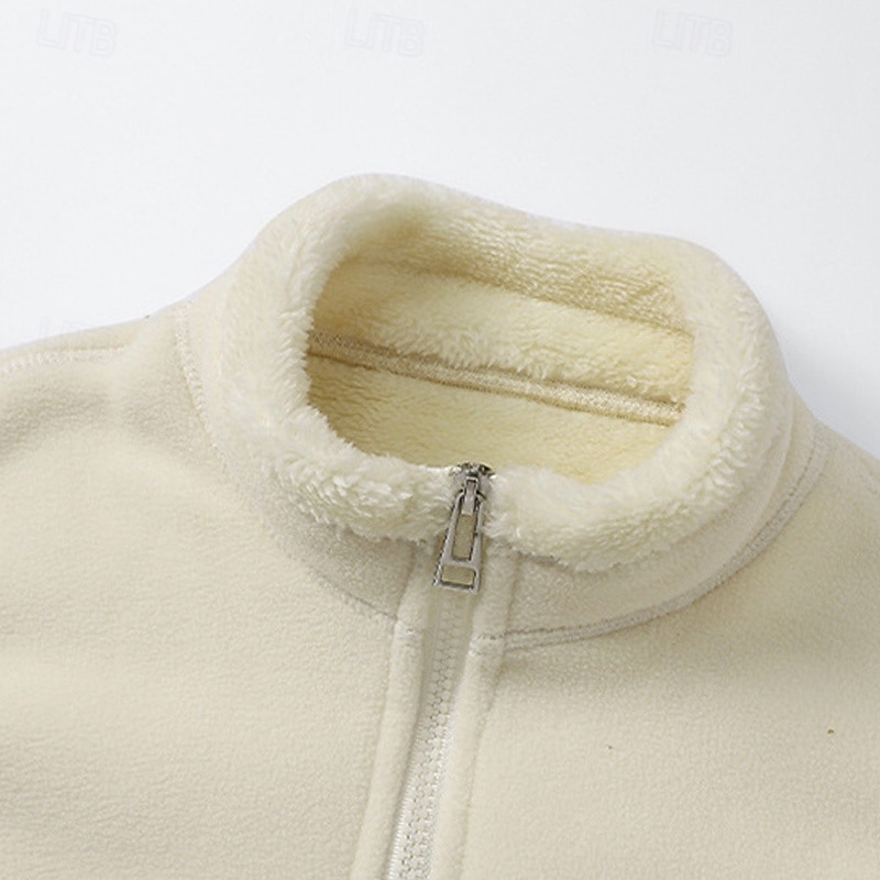 Men's Fleece Vest Vest Polar Fleece Gilet Daily Date Vacation Fashion Casual Fall & Winter Pocket Polyester Thermal Warm Comfortable Plain Zipper Stand Collar Regular Fit Black Dark Blue Dark Gray2