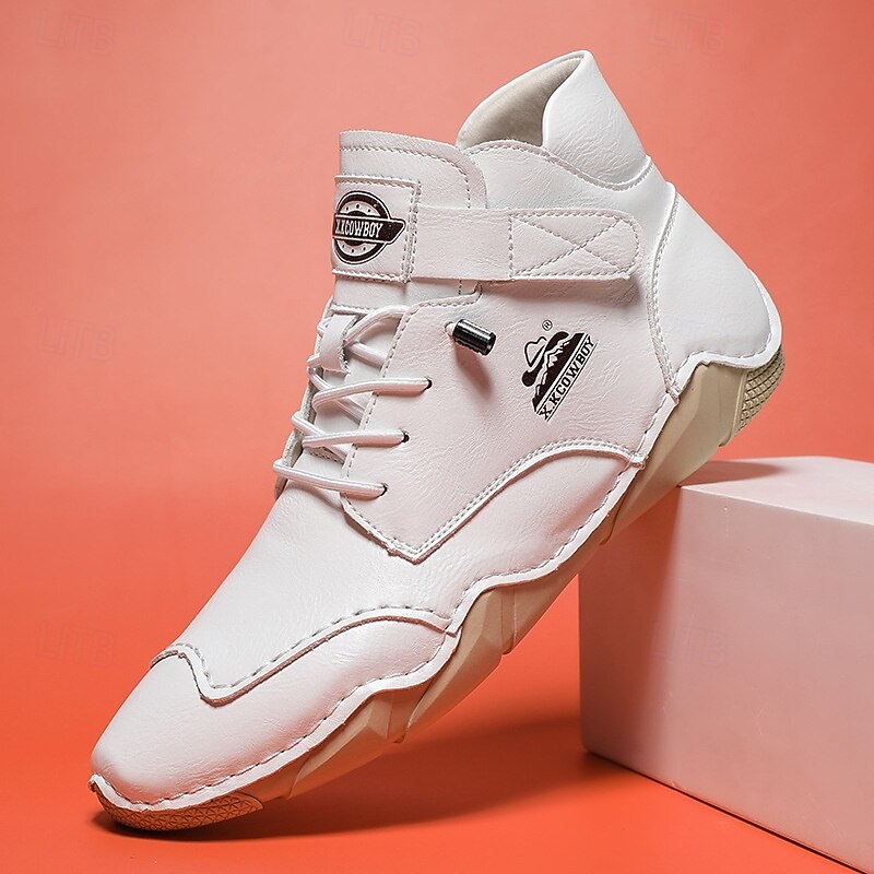 Men's Casual Mint Green Ankle Boots - Lightweight Lace-Up Design with Comfortable Sole for Outdoor and Daily Wear3