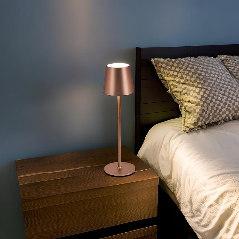 Modern LED Cordless Table Lamp, Retro Cafe Atmosphere Lamp, Touch Dimming USB Rechargeable Table Lamp for Bar, Home, or Office2