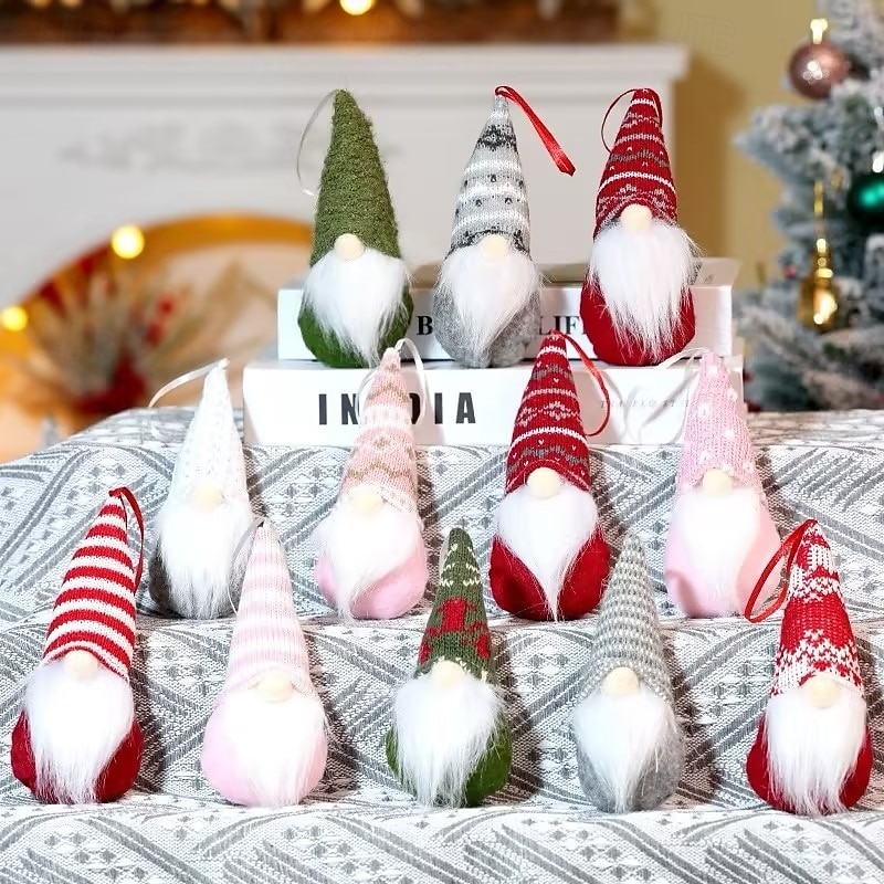 Christmas Advent Calendar with Gnome Doll Decorations, 24 Pieces Gnome Decor Christmas Countdown Xmas Advent Calendar, Gonks Dwarf Doll Collectible Toy Figures4