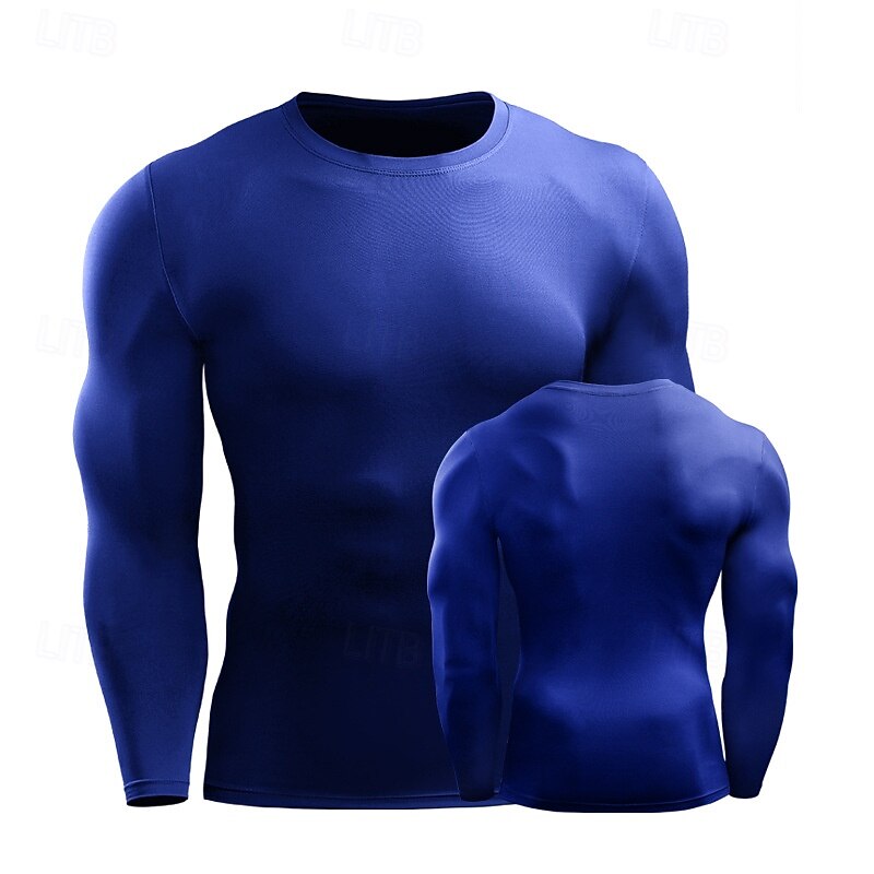 Men's Running T-Shirt Long Sleeve Tee Tshirt Casual Athleisure Fall Solid Colored Quick Dry Breathable Gym Workout Walking Jogging Sportswear Activewear Fluorescence+Green Black White4