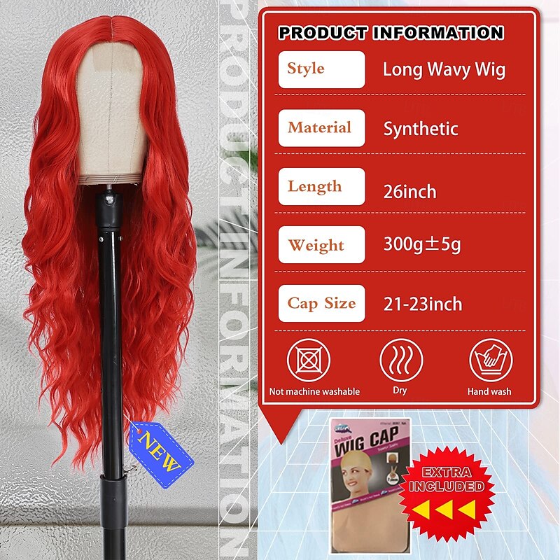 Cosplay Long Wig  Middle Part Synthetic Wig Realistic Gifts Party Wigs for Women Daily Use Colorful Wigs Christmas Party Wigs2