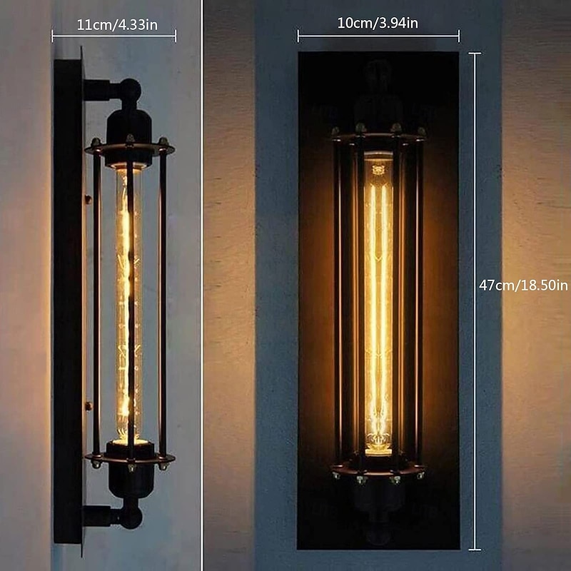 Lightinthebox LED Ceiling Light Wall Light 1 Head Living Room Ceiling Light Retro Industrial Bedroom Balcony Ceiling Lamp Round Top Bar Counter Ceiling Lighting Fixtures 110-240V2
