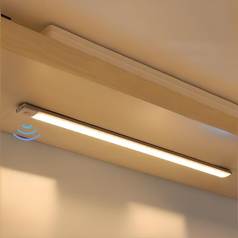 Under Cabinet Lighting, LED Motion Sensor Cabinet Light, Wireless USB Rechargeable Closet Light, Under-Counter Lighting for Closets, Cupboards & Stair