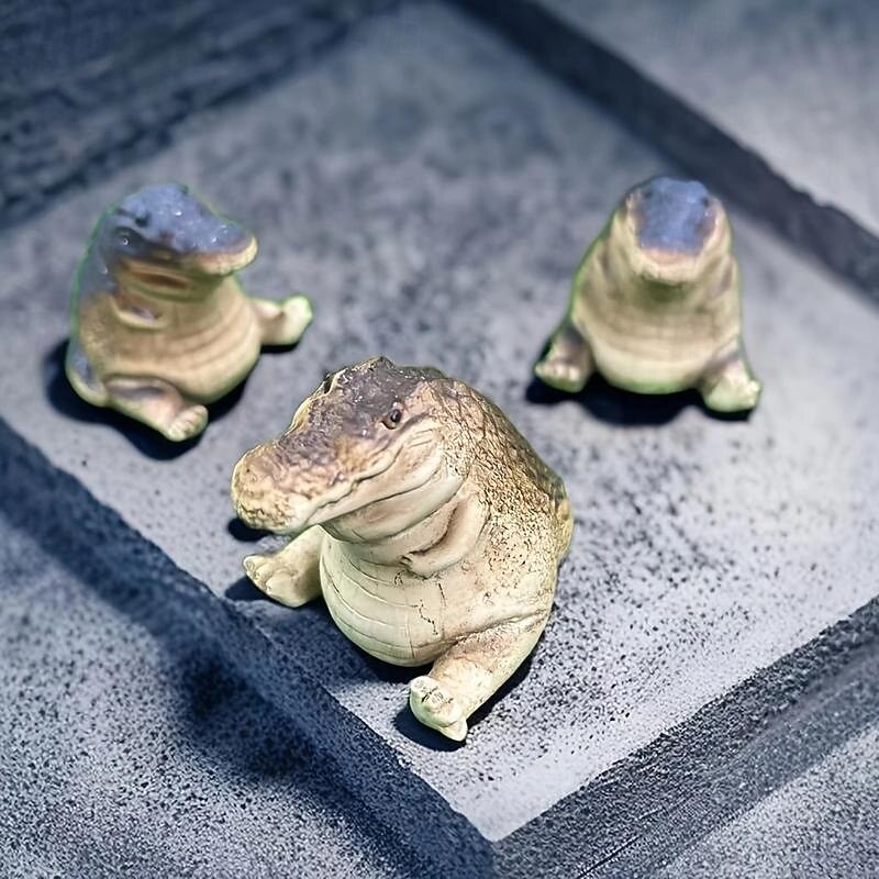 Crocodile Ornament - Resin Tea Pet For Home Decor, Collectibles, And Living Room Bar Cafe Decor - Miniature Landscape And Desk Decoration2