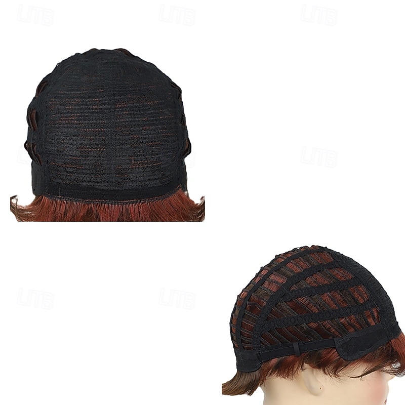 Synthetic Wig Straight Asymmetrical Wig Short Light Brown Synthetic Hair Men's Fashionable Design Soft Natural Light Brown3