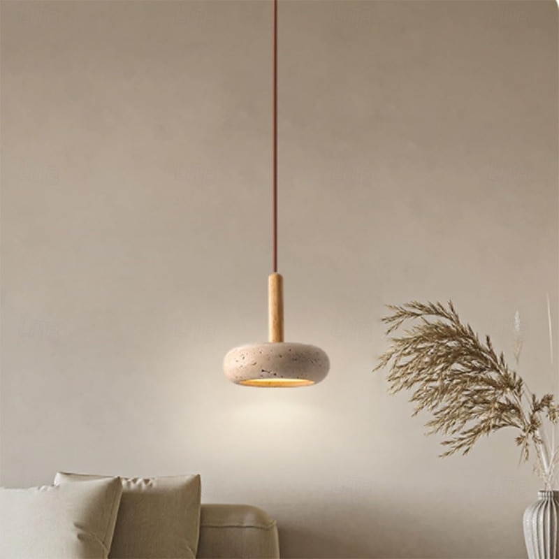 LED Pendant Light Stone Wabisabi 3 Light Color Pendant Lantern Design Pendant Light Wood Geometrical Vintage Living Room Bedroom Dining Room 110-240V3
