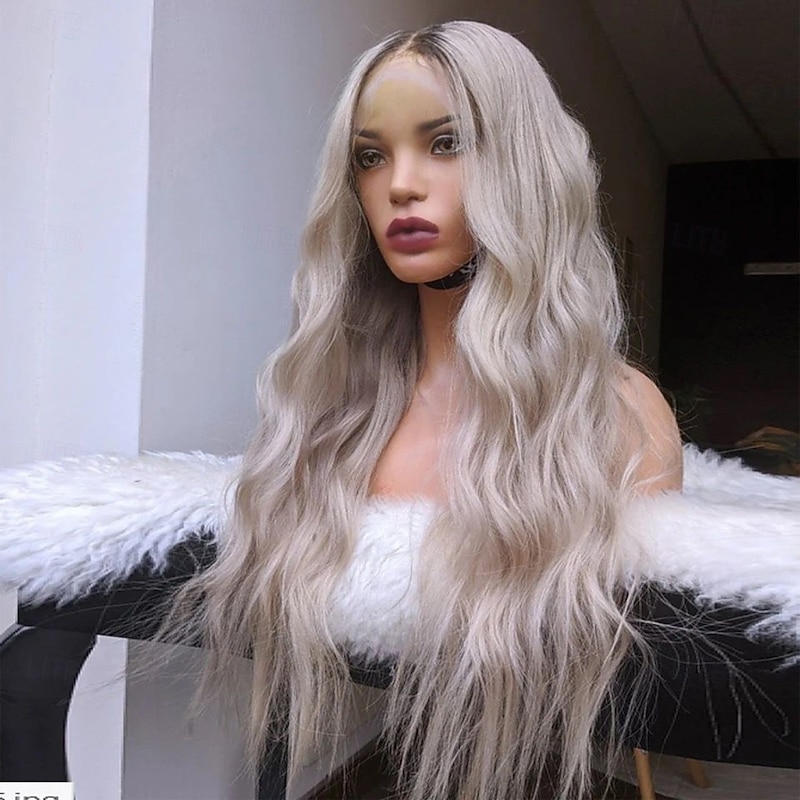 Remy Human Hair 13x4 Lace Front Wig Middle Part Brazilian Hair Wavy Multi-color Wig 130% 150% Density Ombre Hair Natural Hairline 100% Virgin Glueless Pre-Plucked For Women Long Human Hair Lace Wig2
