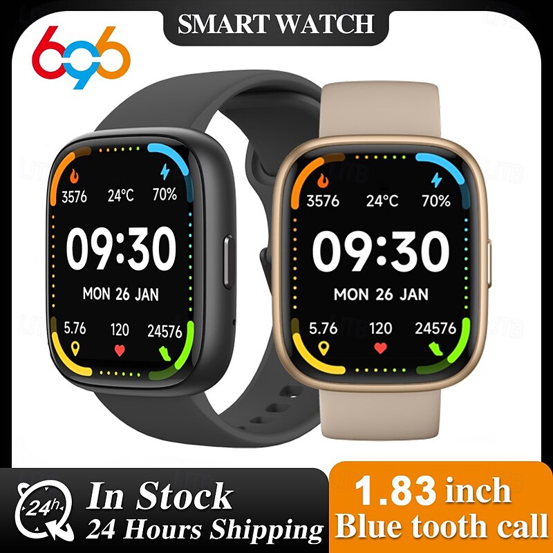 696 IDW26 Smart Watch 1.83 inch Smart Band Fitness Bracelet Bluetooth Call Reminder Sleep Tracker Heart Rate Monitor Compatible with Android iOS Women Men Hands-Free Calls Message Reminder IPX-0 40mm2