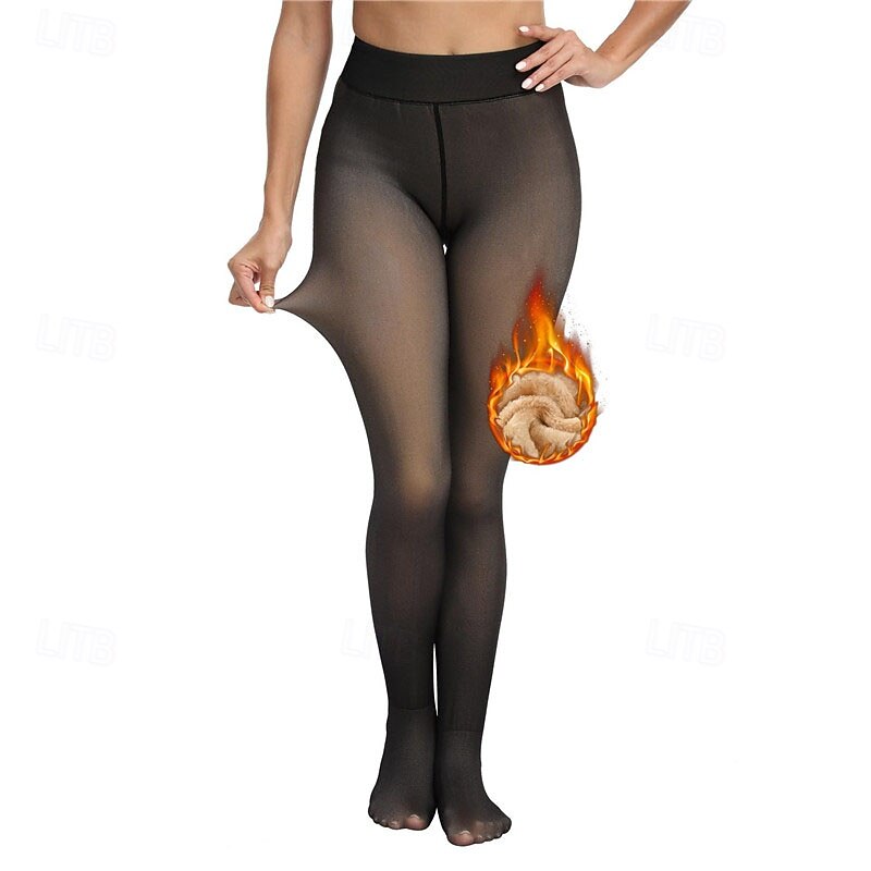 Women's Yoga Pants Fleece Lined Leggings Yoga Leggings Thermal Warm High Waist Gym Workout Tights Solid Color Black Coffee Gray Fleece Fall Winter Sports Activewear Stretchy Slim4