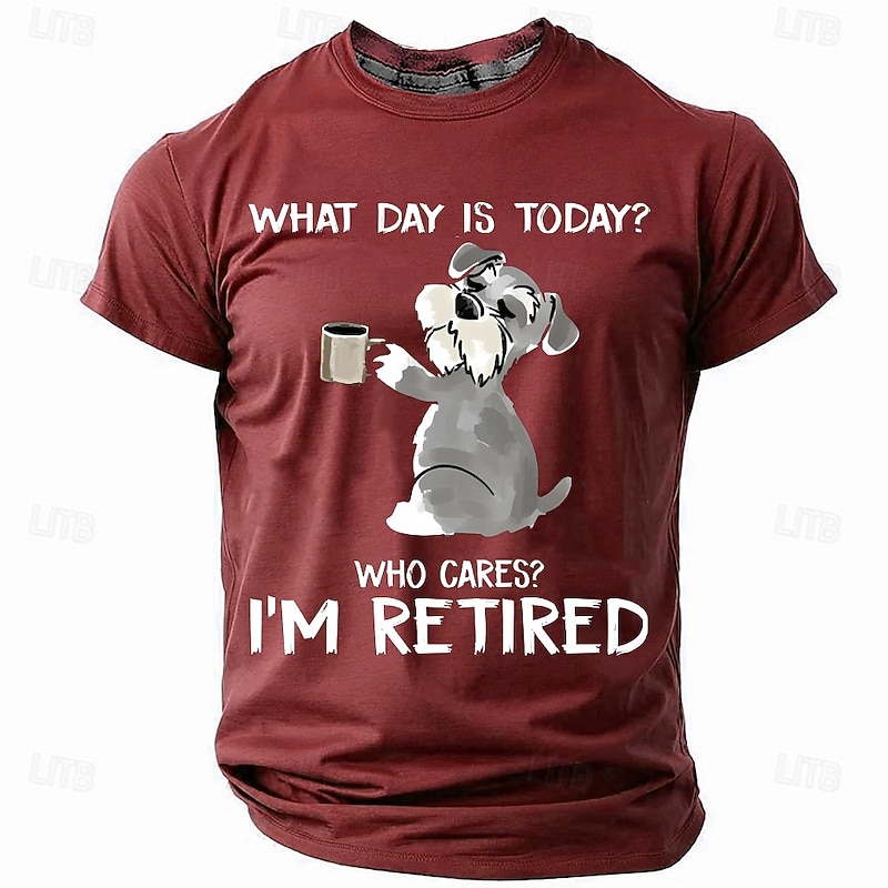 Men's Dog Text T Shirt Short Sleeve T shirt 3D Print Crew Neck Shirt Fashion Athleisure Street Sports Outdoor Black Red Dark Green Summer Spring Clothing Apparel S M L XL XXL XXXL3