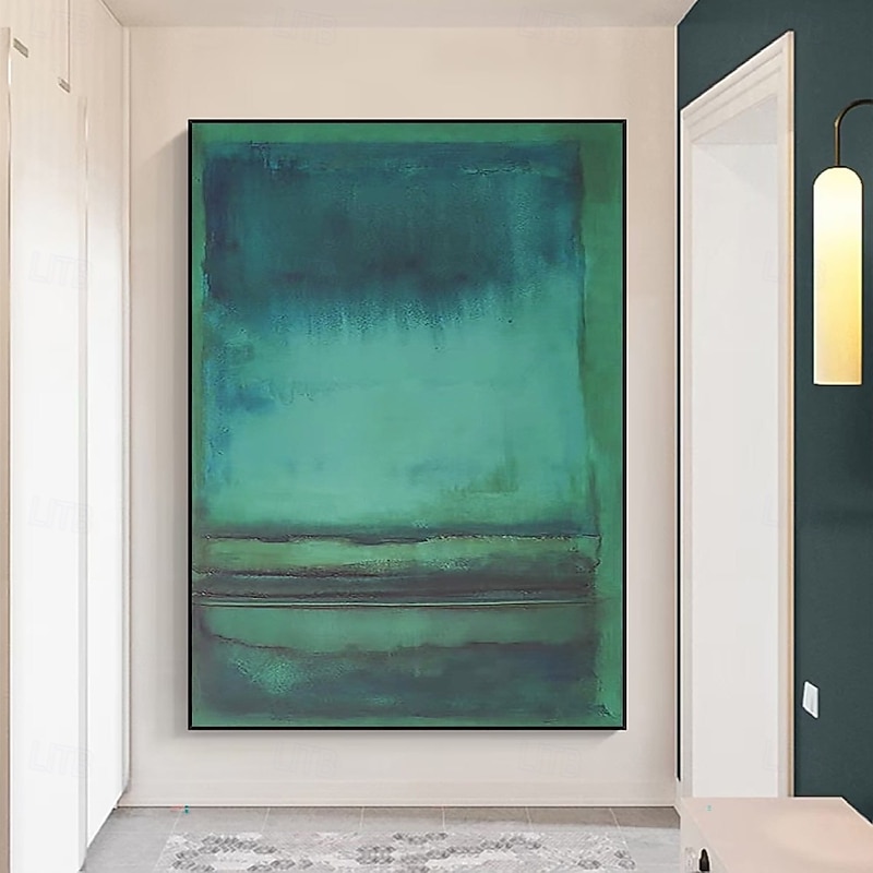 Handpainted Green Textured Painting Oversized 3D handmade Abstract Geometric Wall Art painting Large Minimalist black white textured Painting for Living Room bedroom Wall Decor Abstract Art2