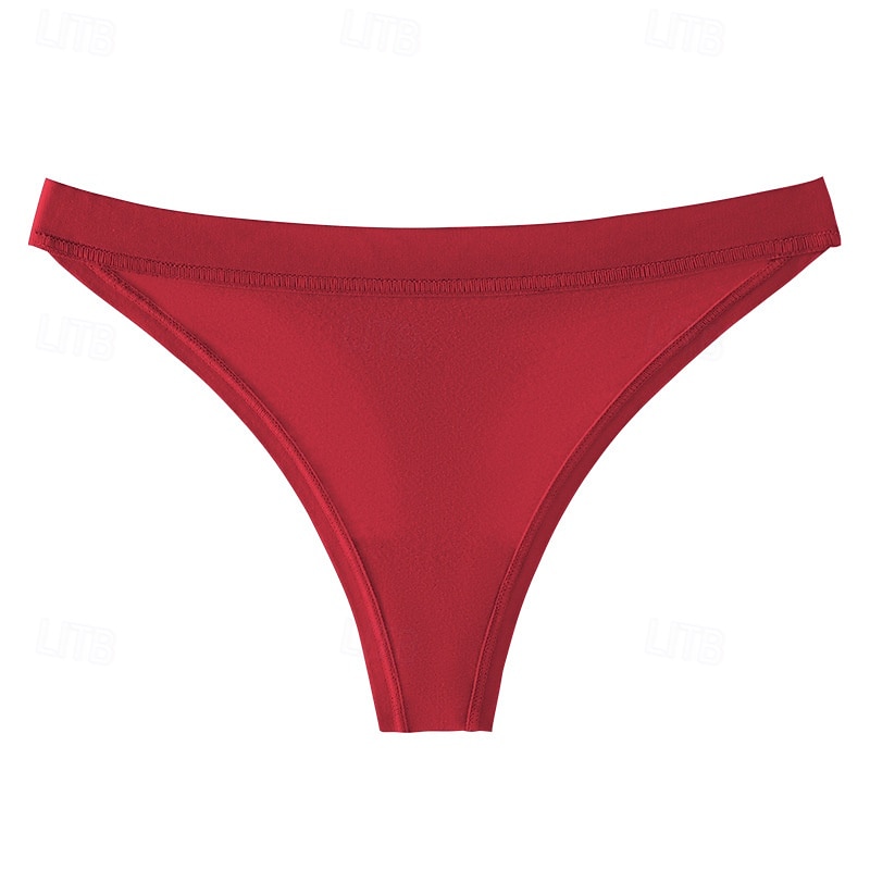 Men's Basic Panties Boyshorts G-strings & Thongs Panties 1 PC Underwear Simple Romantic Sexy Pure Color Cotton Low Waist Petite Sexy Black Pink Wine XS S M Home Outfits3